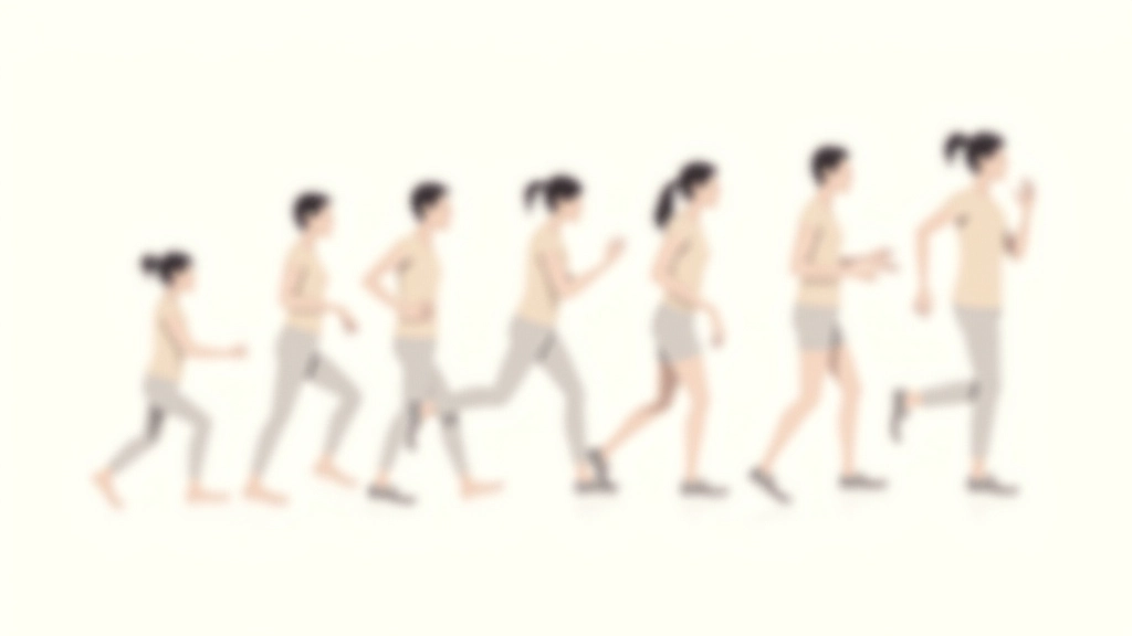 Dibujos de secuencia de movimiento de un personaje en diferentes poses de caminata y corrida